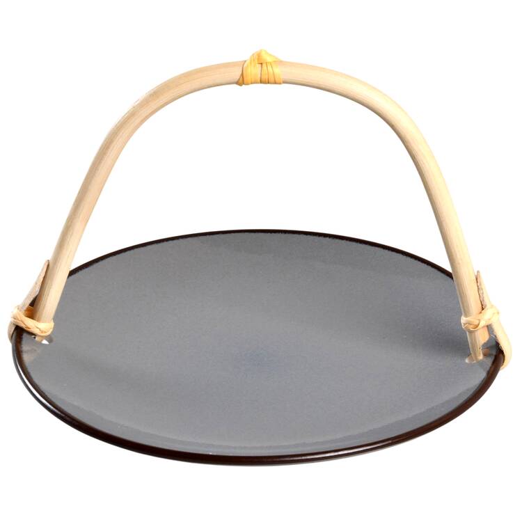 Pierce Gray 5 3/8"-5 5/8" Bamboo Handled Serving Plate  HC