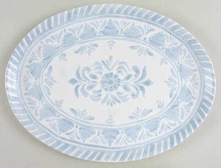 Chambray Tile 15" Oval Serving Platter