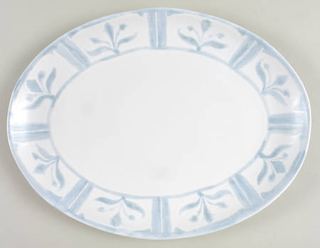 Chambray Tile 14" Oval Serving Platter