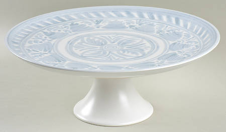 Chambray Tile Footed Cake Plate