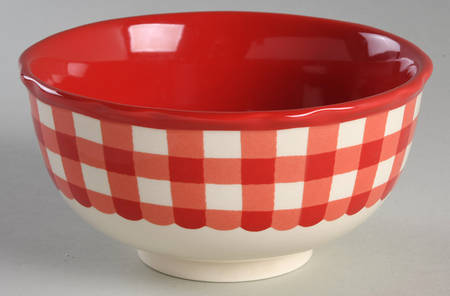 Gingham Soup/Cereal Bowl