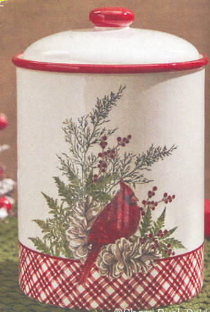 Cardinal (Red Trim) Cookie Jar & Lid