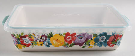 Sweet Romance 13" Rectangular Baker w/Plastic Lid