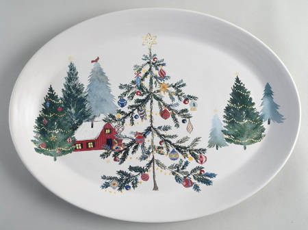 Christmas in the Country 15" Oval Serving Platter
