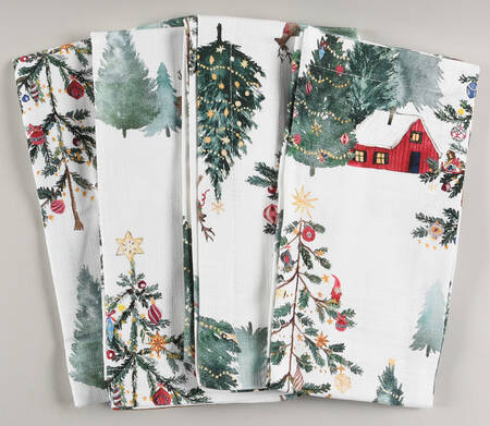 Christmas in the Country Linen Napkin - Set of 4