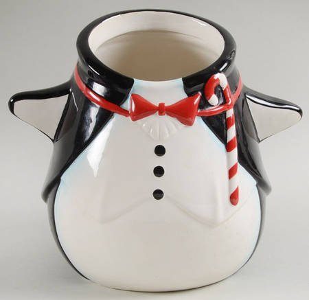 Christmas Penguin Figural Cookie Jar No Lid