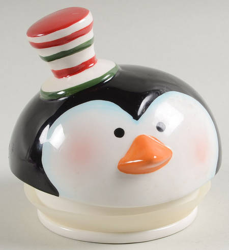 Christmas Penguin Lid for Figural Cookie Jar