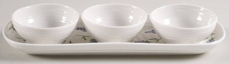 Lavandula Condiment Set-3 Open Bowls & Tray