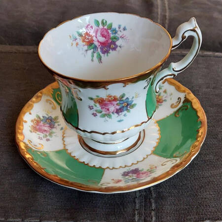 A2265 11 Footed Cup & Saucer Set