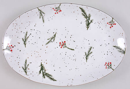 Red Gold Berry 12" Oval Serving Platter