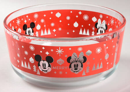 Mickey Mouse Christmas 7" Glassware Storage Bowl No Lid