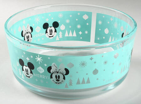 Mickey Mouse Christmas 7" Glassware Storage Bowl No Lid