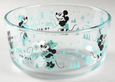 Mickey Mouse Christmas 6" Glassware Storage Bowl No Lid