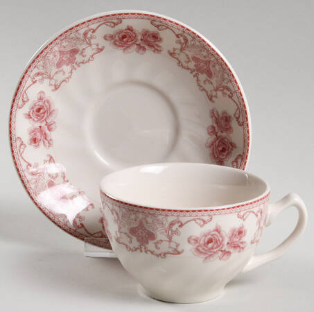 Rose Pink Flat Cup & Saucer Set