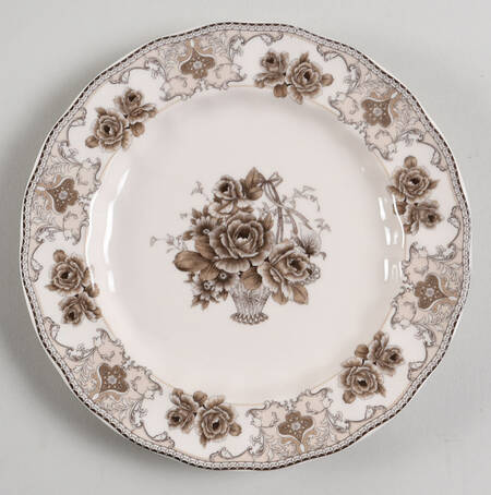 Rose Brown Salad Plate