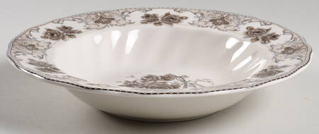 Rose Brown Rim Soup Bowl