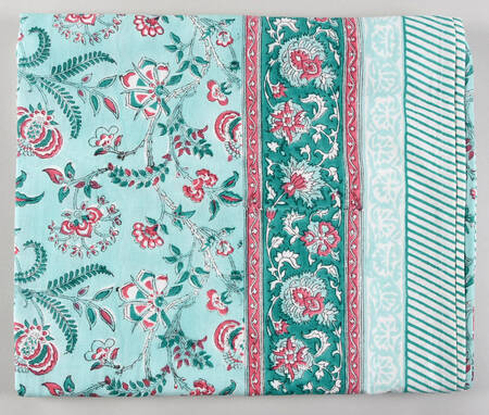 Table Linens & Accessories 60" x 92" Lilibet Cranberry Mint Cloth Tablecloth