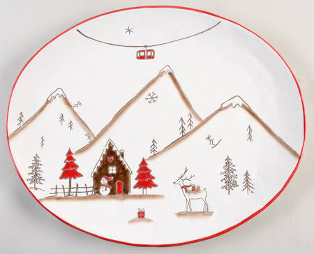Ski Village 15" Oval Serving Platter