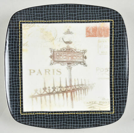 Paris Collage Square Appetizer Plate