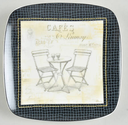 Paris Collage Square Appetizer Plate