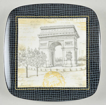 Paris Collage Square Appetizer Plate