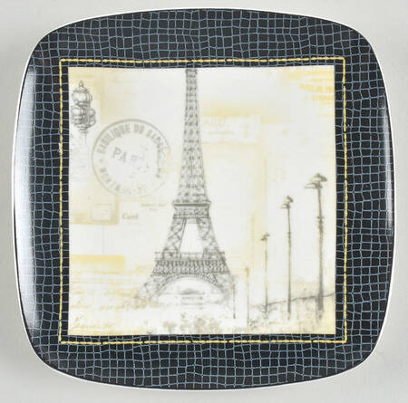Paris Collage Square Appetizer Plate