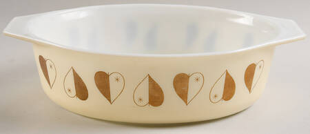 Golden Hearts 2.5 Quart Oval Covered Casserole No Lid