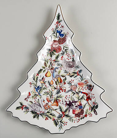 12 Days of Christmas 16" Tree Shaped Platter