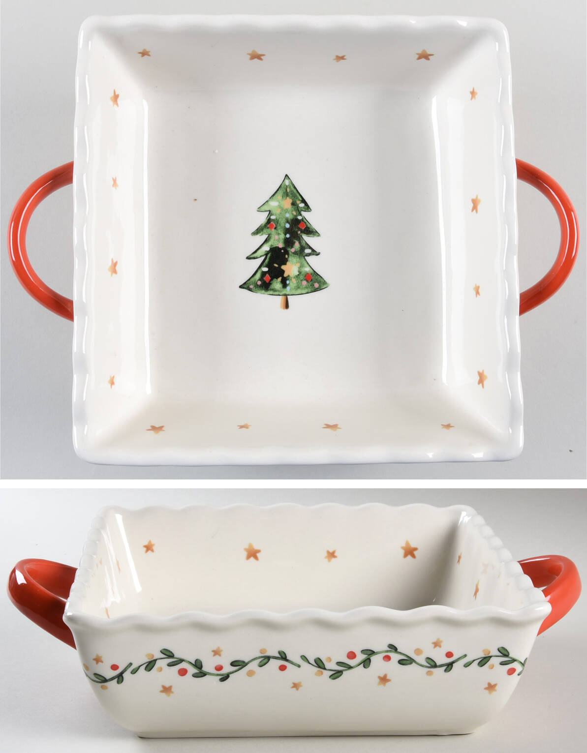 Vintage Christmas 8" Square Baker by Potter's Studio