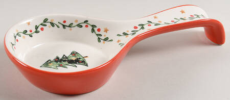 Vintage Christmas Spoon Rest/Holder (Holds 1 Spoon) by Potter's Studio