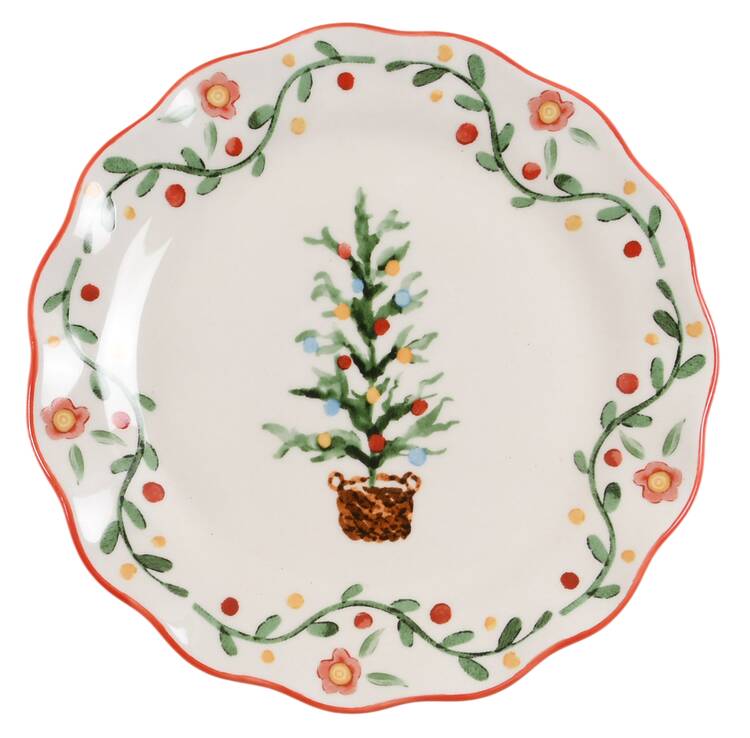 Vintage Christmas Salad/Dessert Plate by Potter's Studio