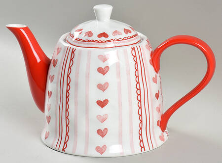 Pink Heart Teapot & Lid by Potter's Studio