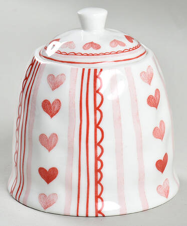 Pink Heart Sugar Bowl & Lid by Potter's Studio