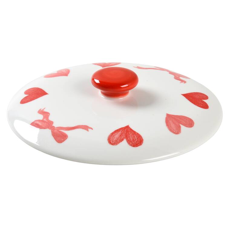 Pink Heart Lid for Individual Casserole