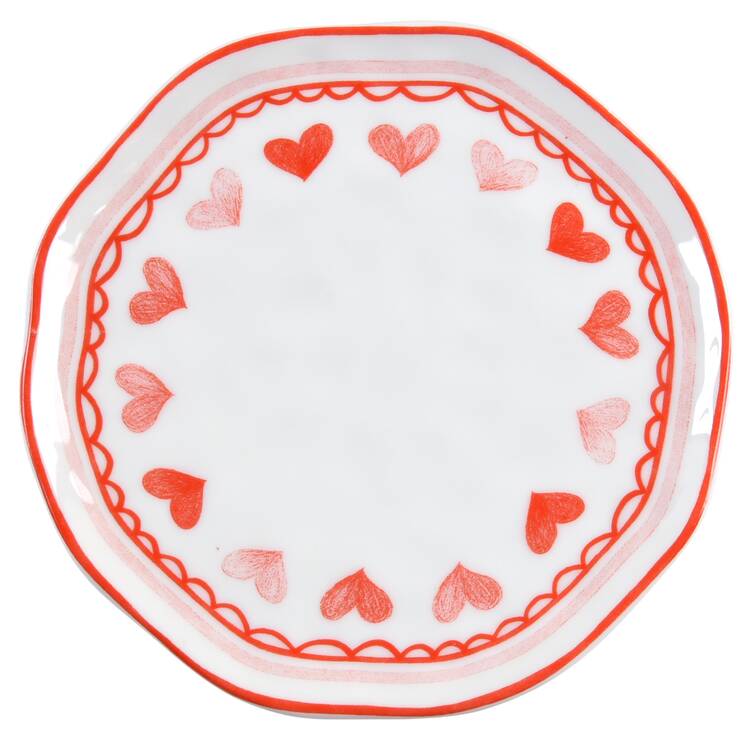 Pink Heart Appetizer Plate by Potter's Studio