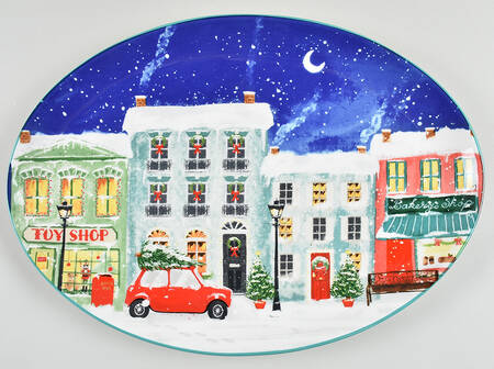 Hometown 16" Oval Serving Platter by Potter's Studio