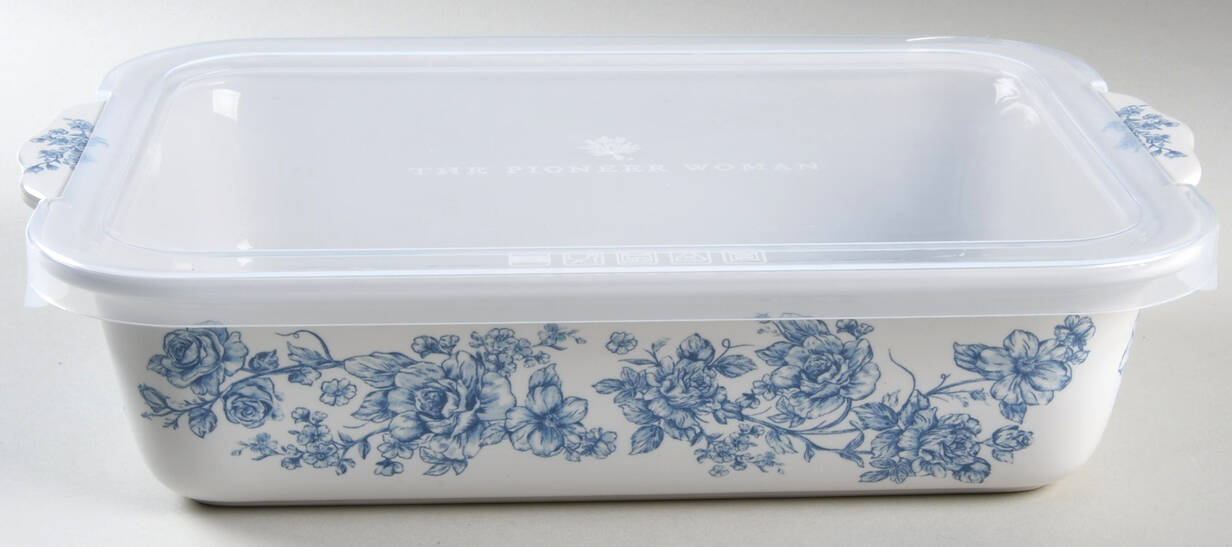Agatha 11" Rectangular Baker W/Plastic Lid by Pioneer Woman