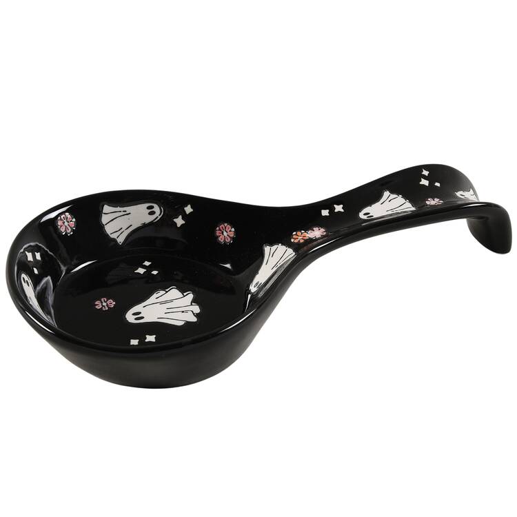 Ghosts & Pumpkins Spoon Rest/Holder (Holds 1 Spoon)