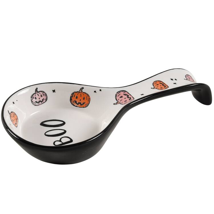 Ghosts & Pumpkins Spoon Rest/Holder (Holds 1 Spoon) by Potter's Studio
