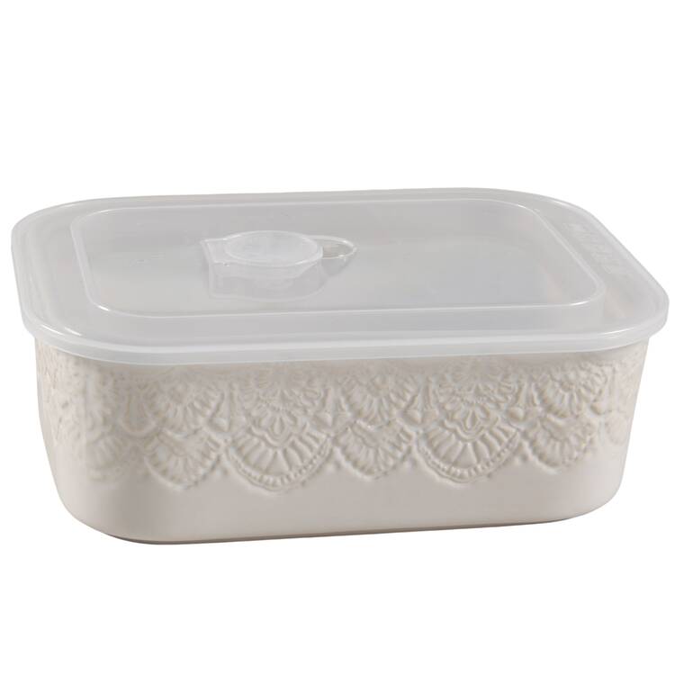 Vintage Lace 7" Rectangular Baker & Plastic Lid by Pioneer Woman