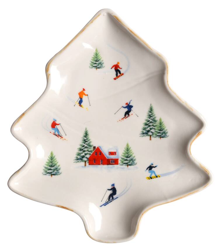 Ski Forest Ski Small Tree Shaped Dish