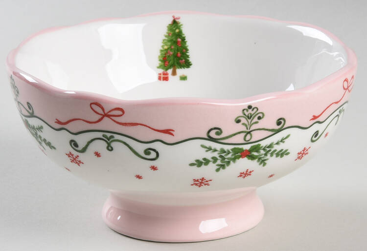 Pink Sweet Christmas Tidbit Bowl