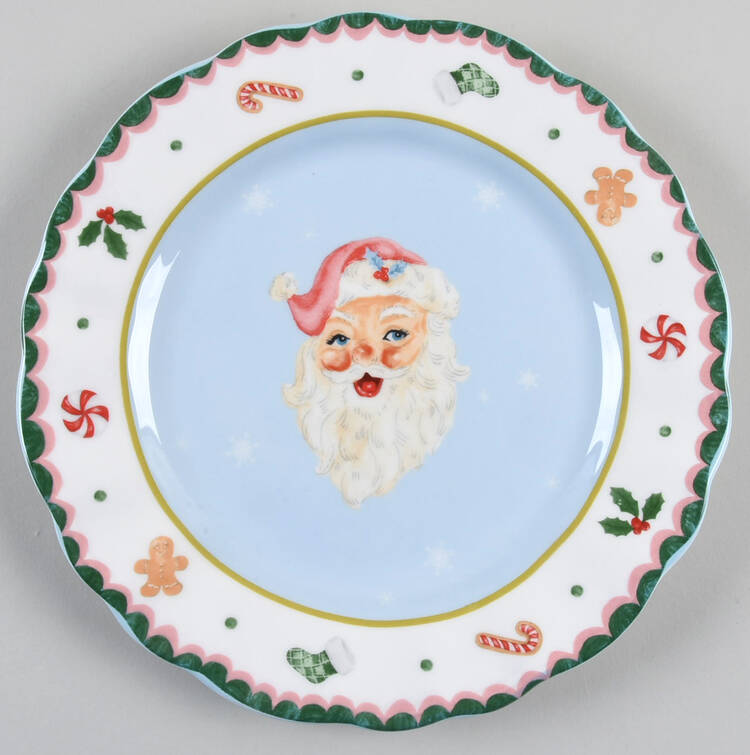 Pink Sweet Christmas Salad Plate