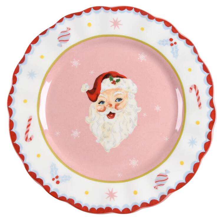 Pink Sweet Christmas Salad Plate