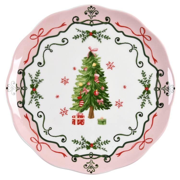 Pink Sweet Christmas Salad Plate