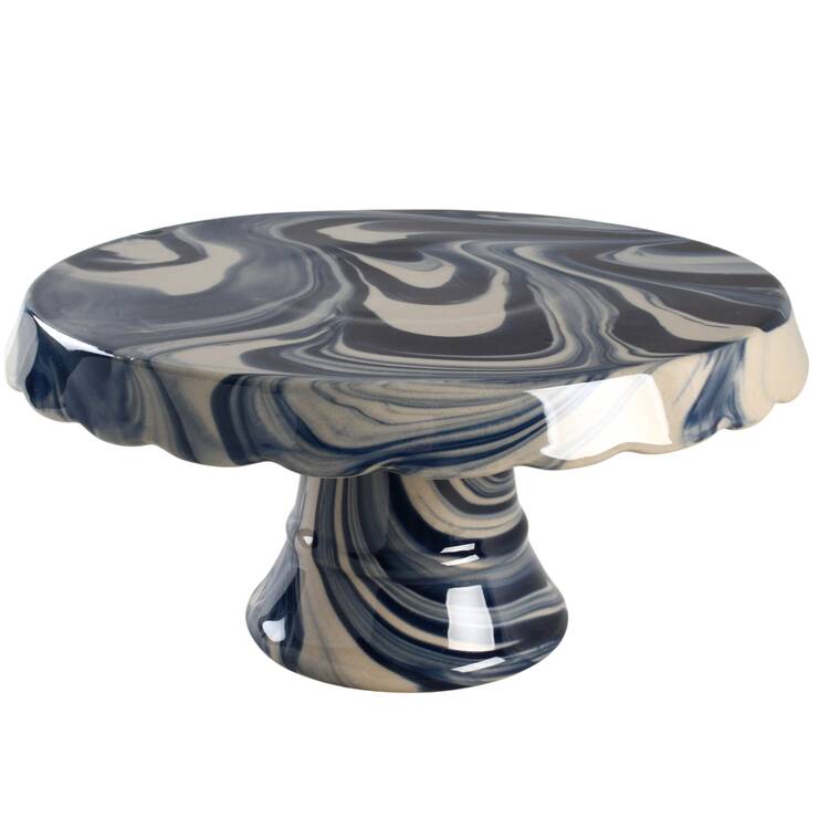 Blue Marble 10" Diameter Pedestal Cake Stand