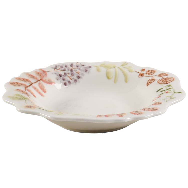 Embossed Floral Botanicals Soup/Cereal Bowl