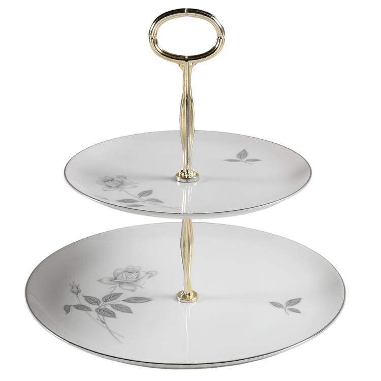 Queens Royal 6 5/8"-10"  2 Tiered Serving Tray (Dp, Sp) HC