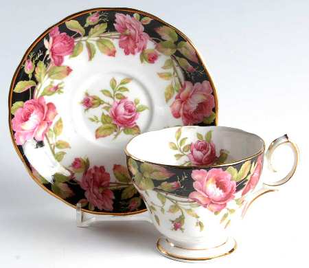 Black Magic Footed Demitasse Cup & Saucer Set