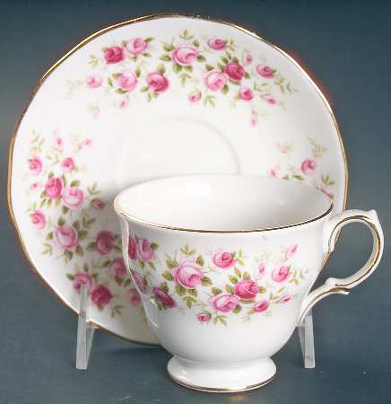 Cascade Roses Footed Cup & Saucer Set